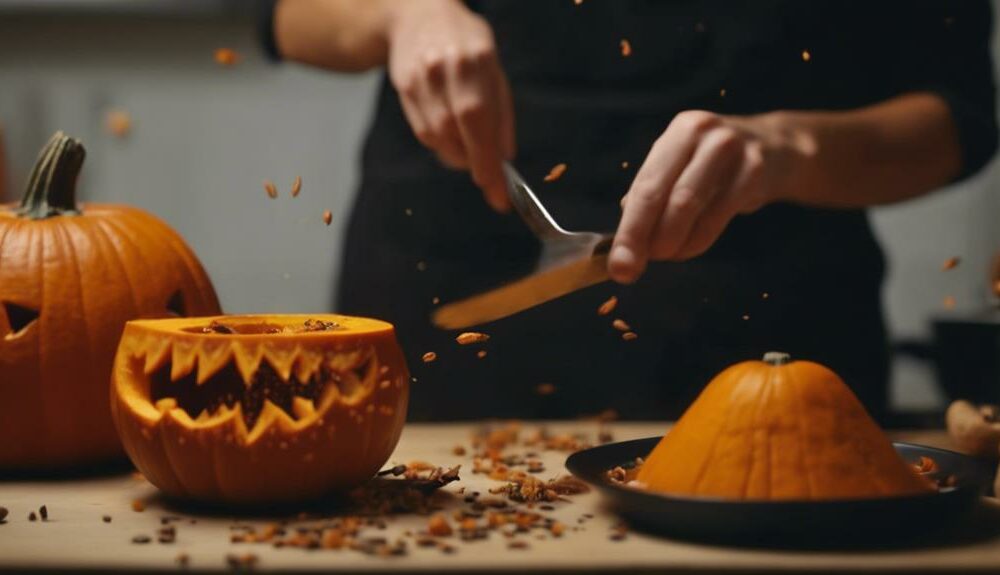 carving and roasting pumpkins