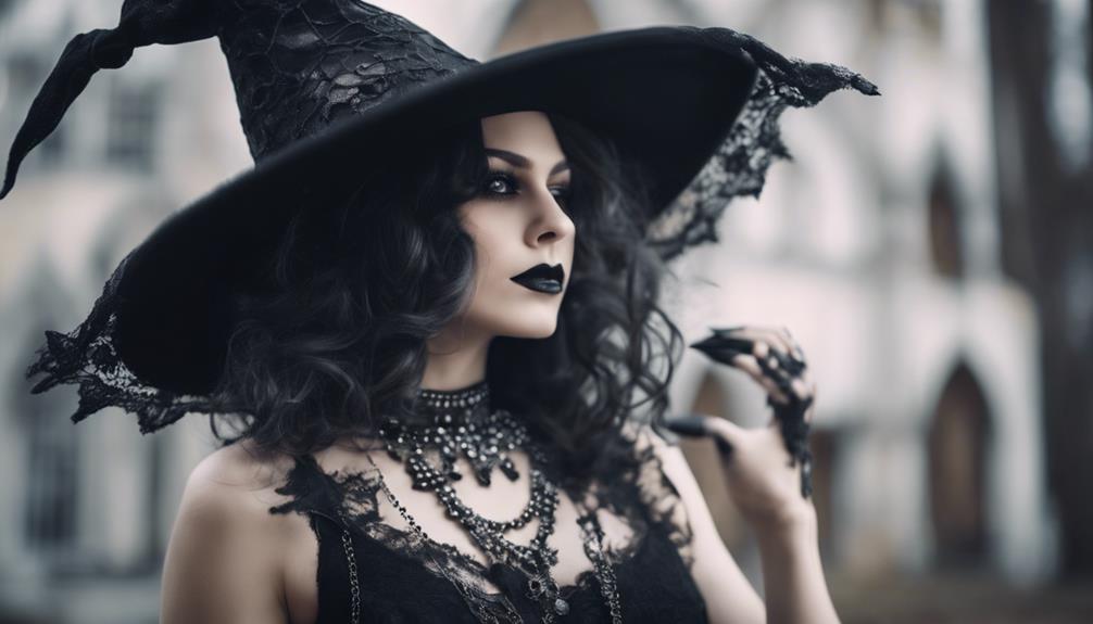 gothic witch costume details