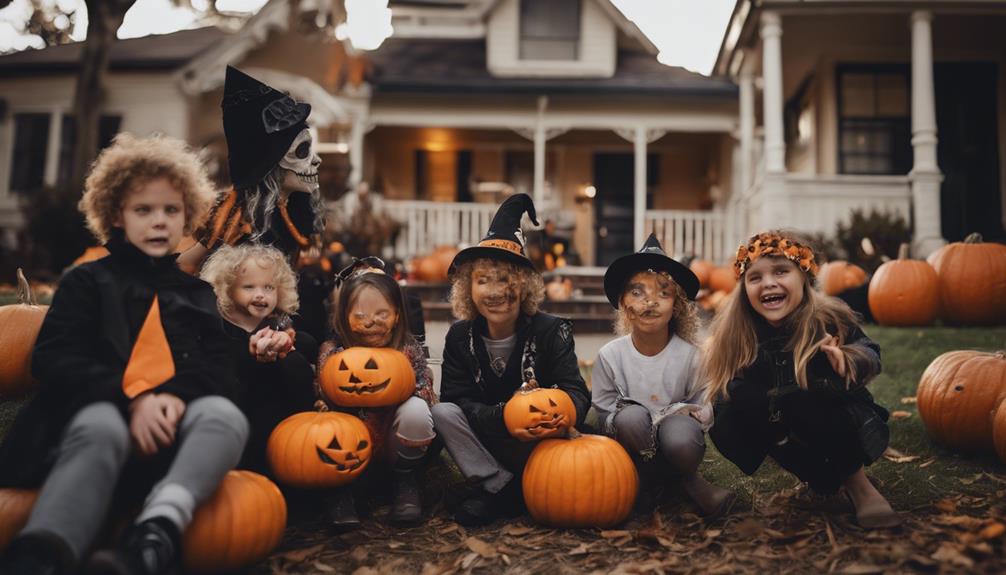 halloween celebration in neighborhood