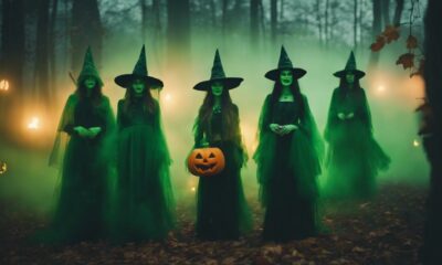 halloween witches in green