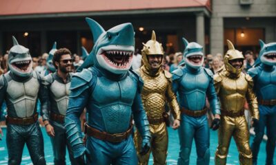 sharkman costume party standout