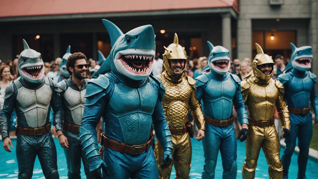 sharkman costume party standout