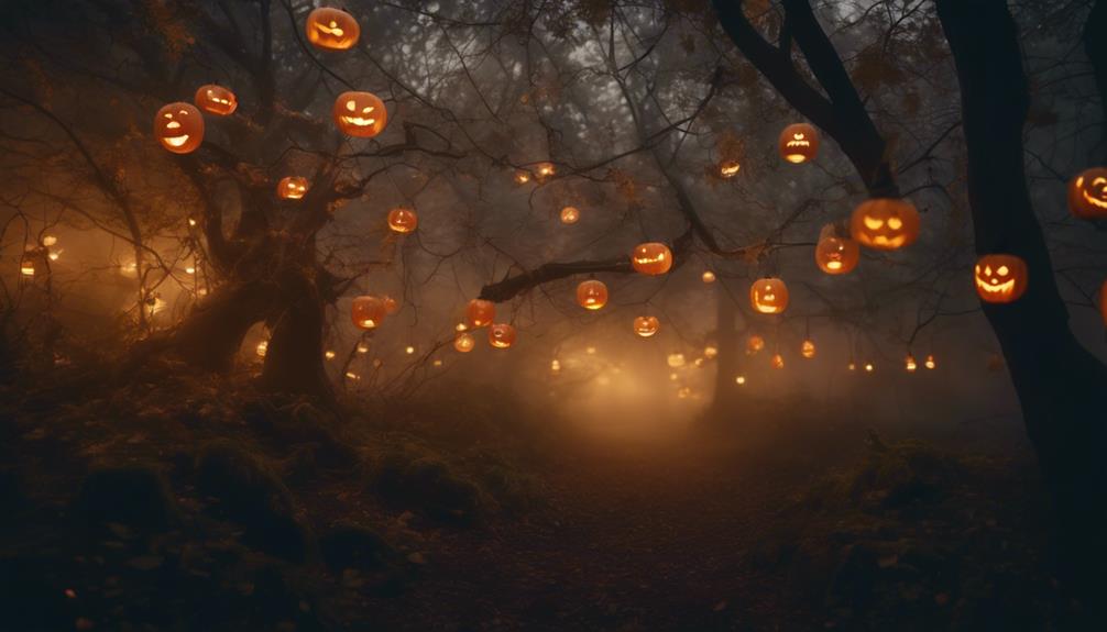spooky halloween decorations displayed