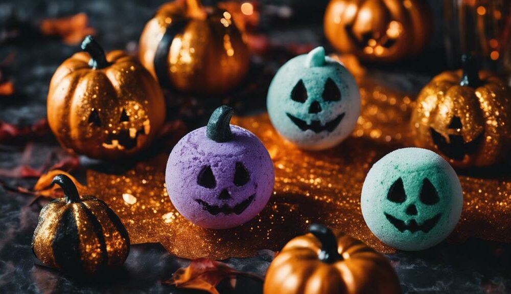 spooky self care pumpkin bombs