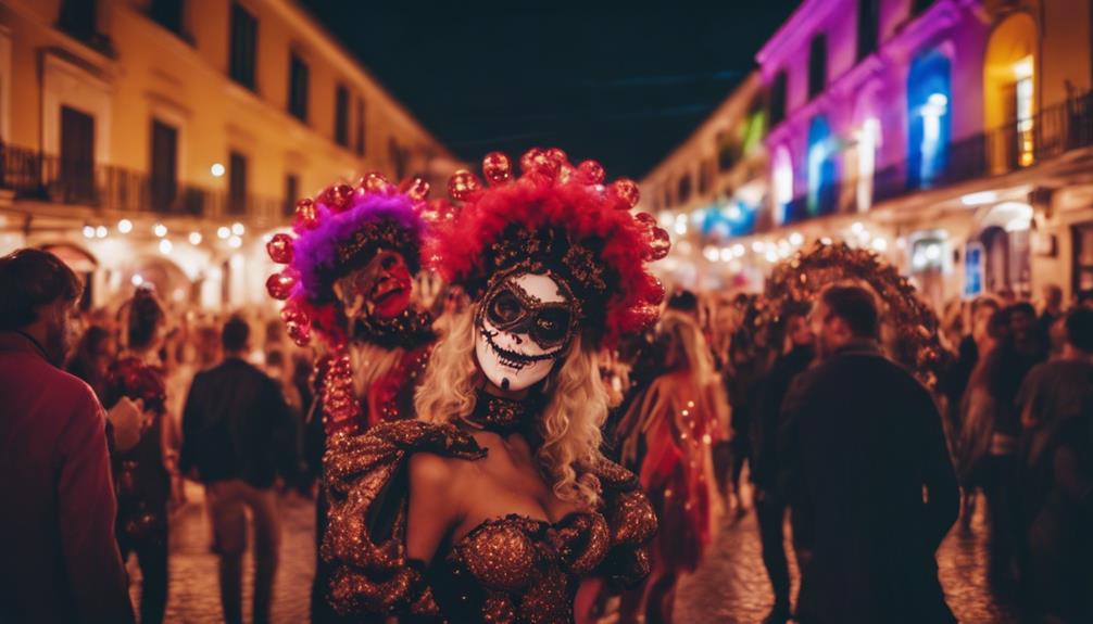 vibrant nightlife and costumes