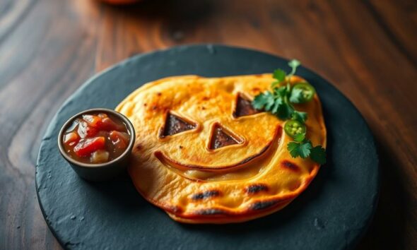 halloween themed cheese quesadillas