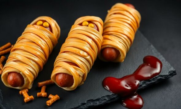 halloween themed sausage treats