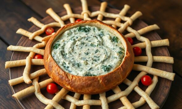 halloween themed spinach dip