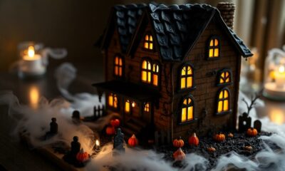 spooky gingerbread house creation