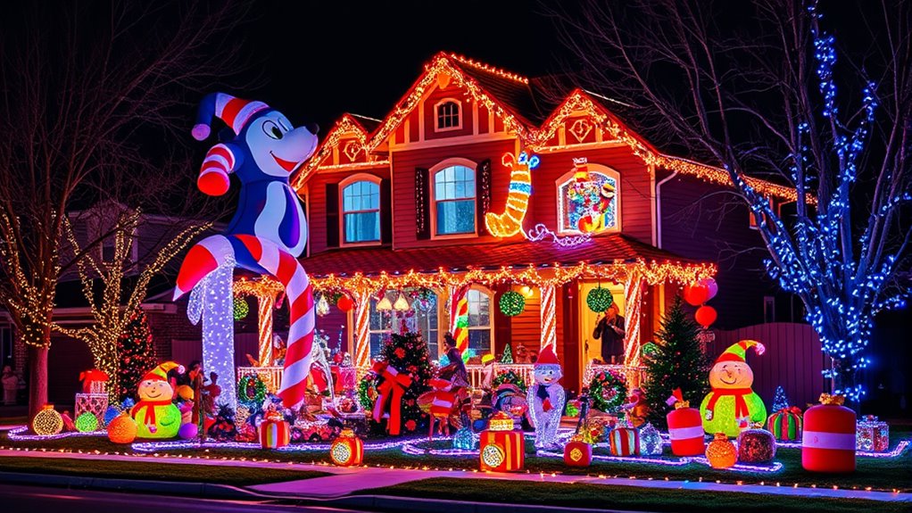 Over-The-Top Home Decorations Become Neighborhood Attractions 2 go big bright celebrate