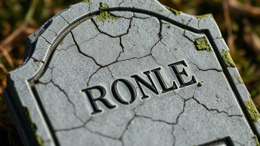 DIY Tombstones: Foam Carving and Painting 4 add moss and cracks