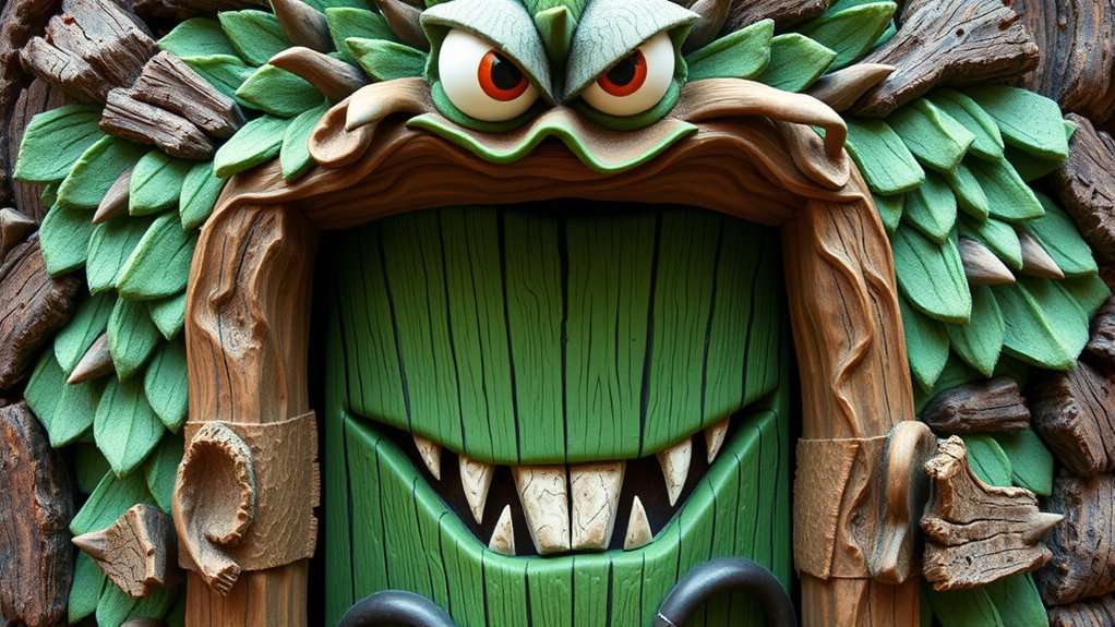 DIY Monster Door: Transform Any Entrance 6 add realistic textured details