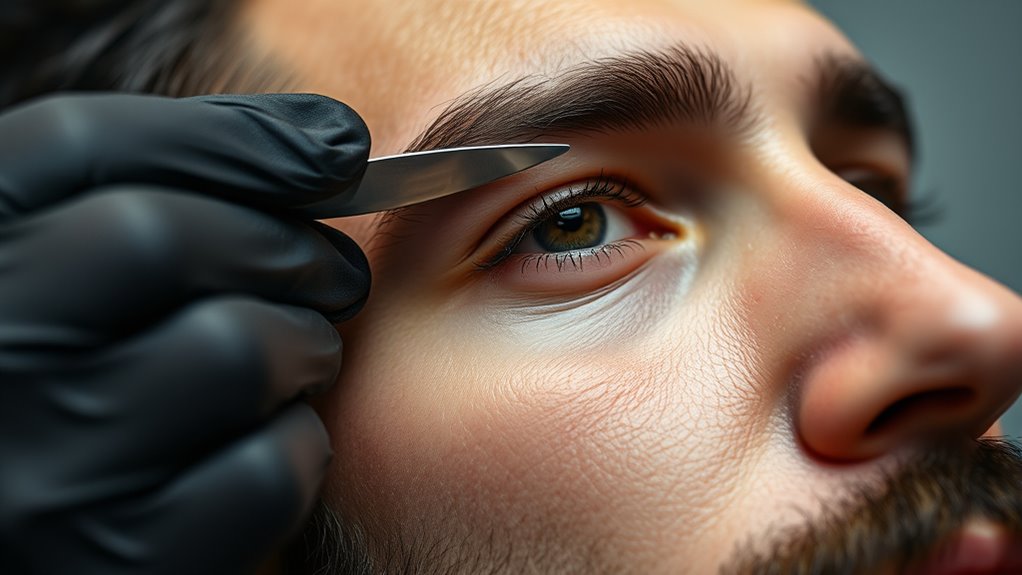 analyze beard and brow symmetry