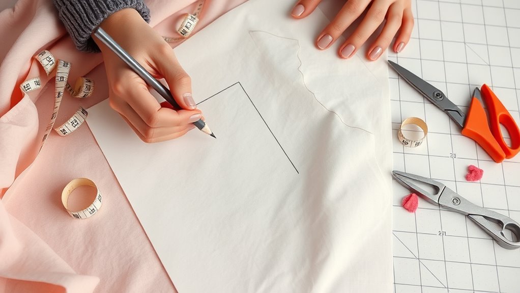 careful precise fabric cutting