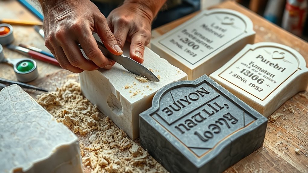 DIY Tombstones: Foam Carving and Painting 3 carve foam carefully and precisely