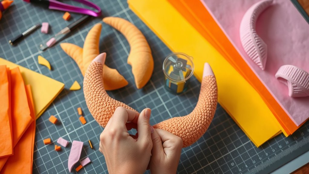 Building Foam Horns and Ears 2 choose foam and adhesives