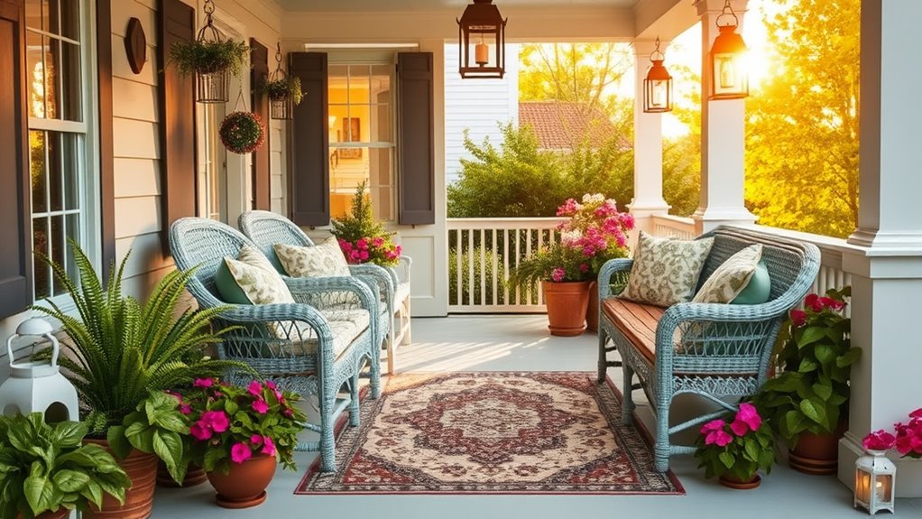 coordinated front porch decor