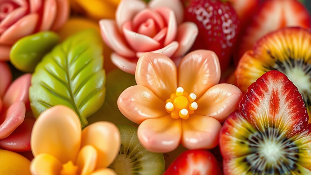 Edible Decorations: Cookies, Fondant, and Fruit 5 creative fruit garnish art