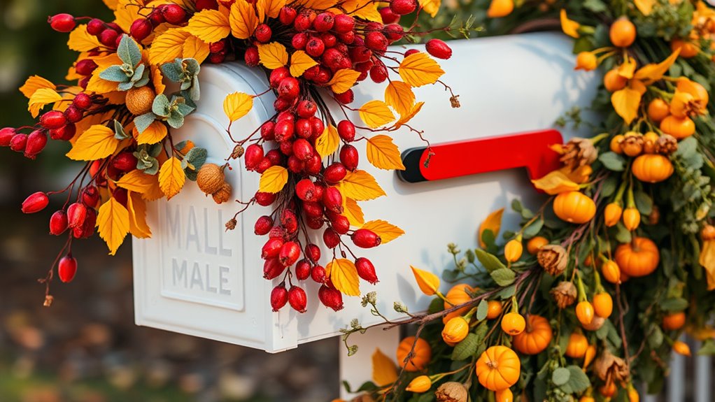 Mailbox Makeovers for October 8 decorate with wreaths and garlands
