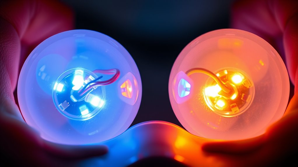Animated Eyes: LEDs, Ping-Pong Balls, and Code-Free Kits 5 diffuse soft luminous eyes