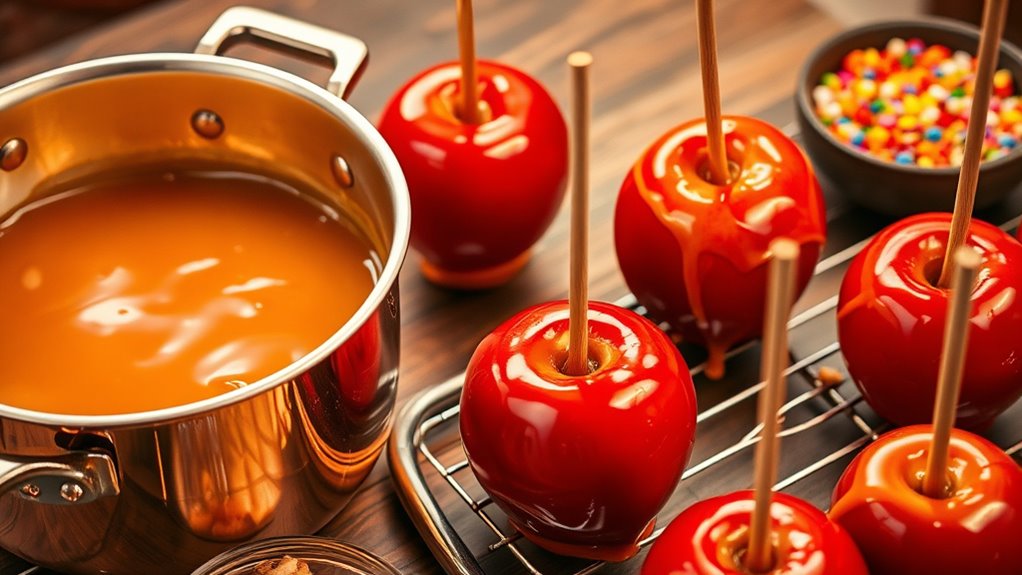 Setting Up a DIY Caramel Apple Station 5 dip swirl chill coat