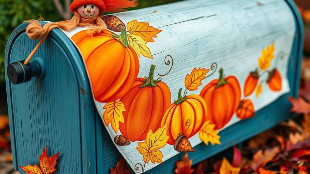 Mailbox Makeovers for October 6 diy autumn themed mailbox flags