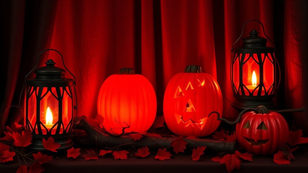 fiery red halloween accents