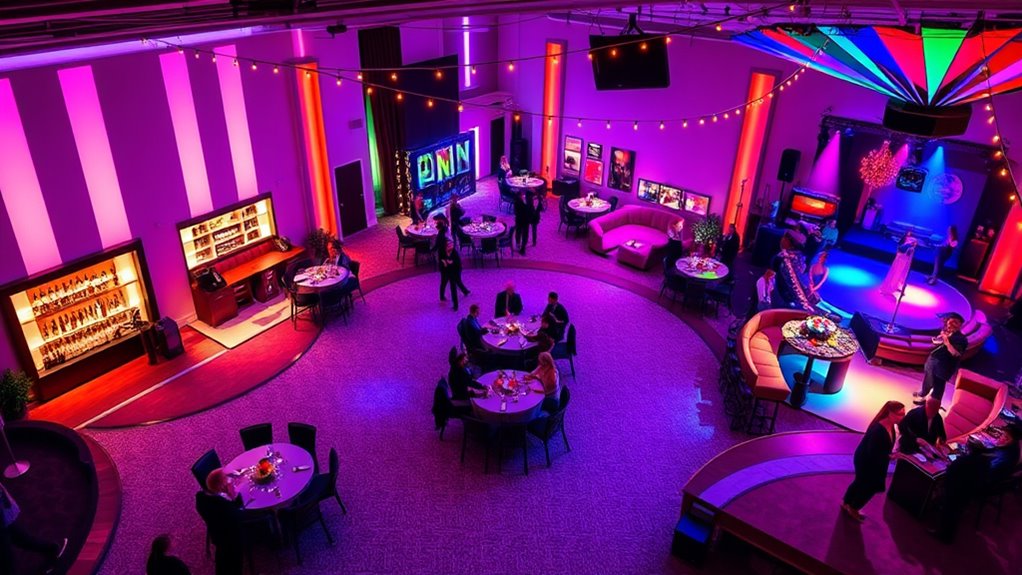 flowing seating with stations