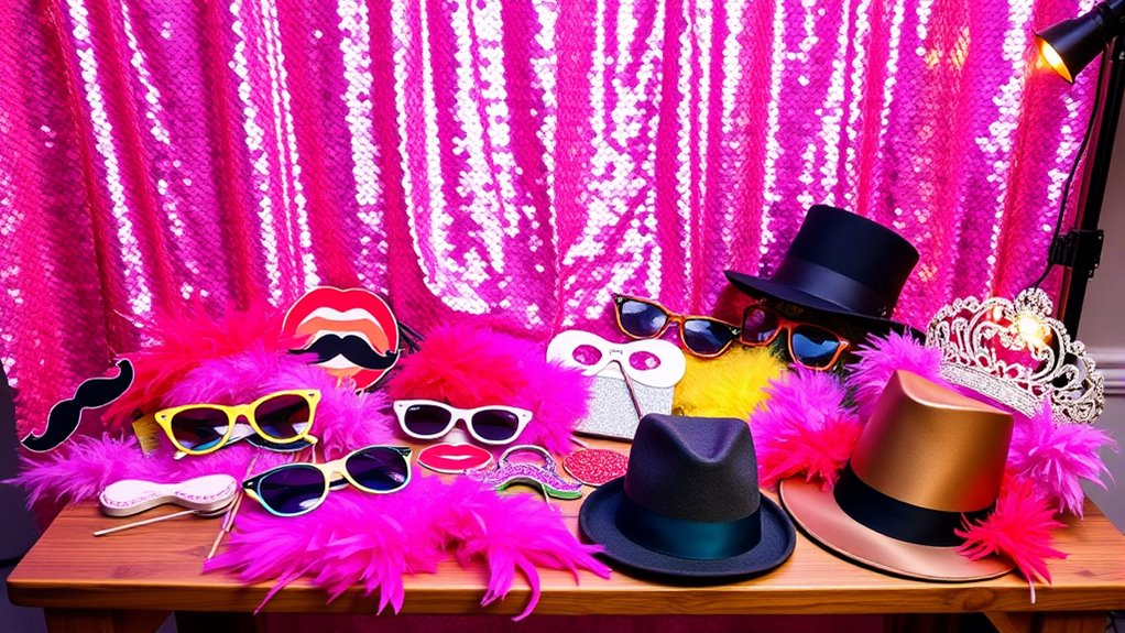 Photo Booth Setup: Backdrops and Props 6 fun themed photo props