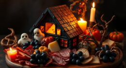 halloween themed meat and cheese boards