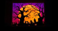 halloween window projection screens