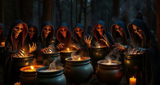 haunting halloween cauldron witches