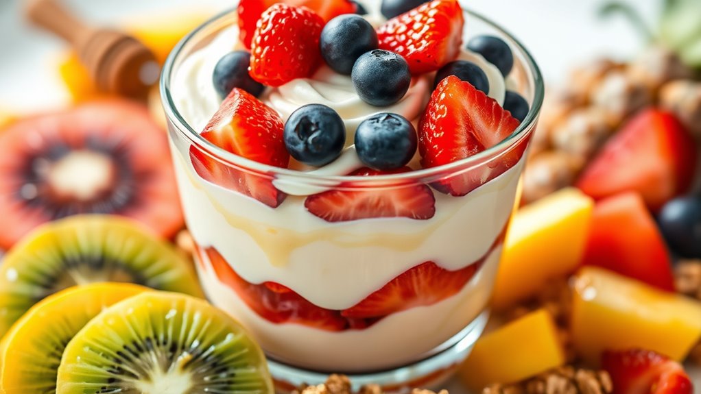 healthy colorful yogurt parfaits