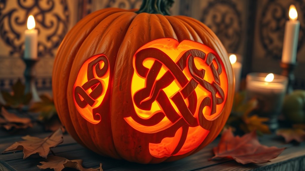 irish celtic pumpkin lanterns
