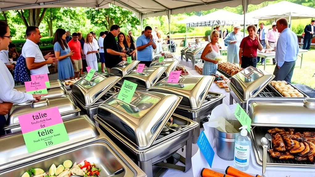 Food Safety for Buffets and Outdoor Events 4 label separate sanitize manage