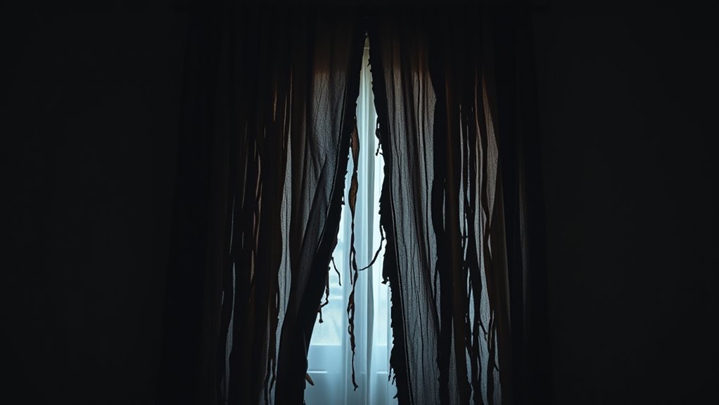 layered spooky fabric draping