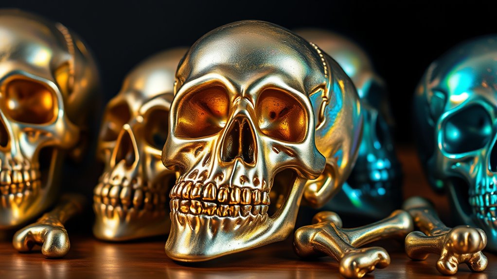 metallic iridescent shimmering finishes