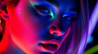 neon nighttime makeup