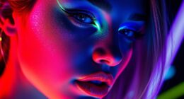neon nighttime makeup