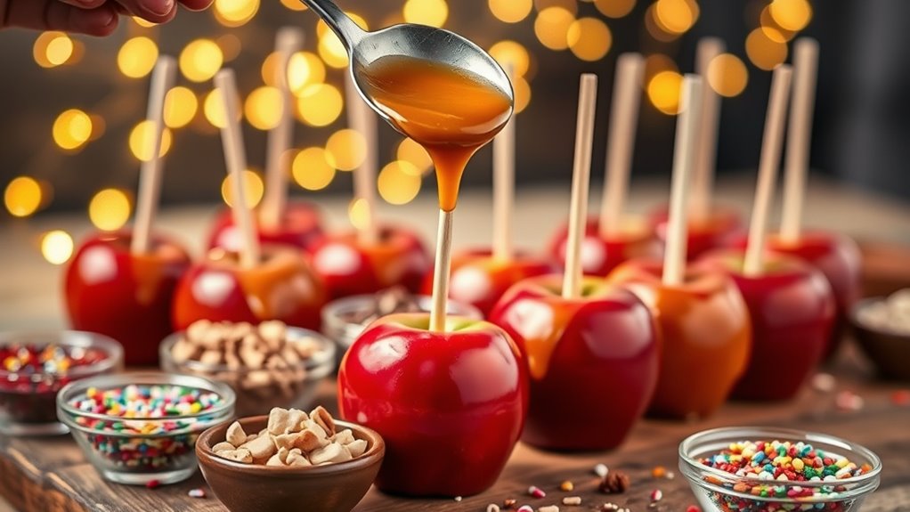 Setting Up a DIY Caramel Apple Station 6 organized festive decorating space