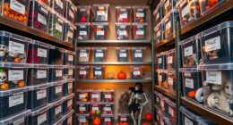 organized halloween prop storage