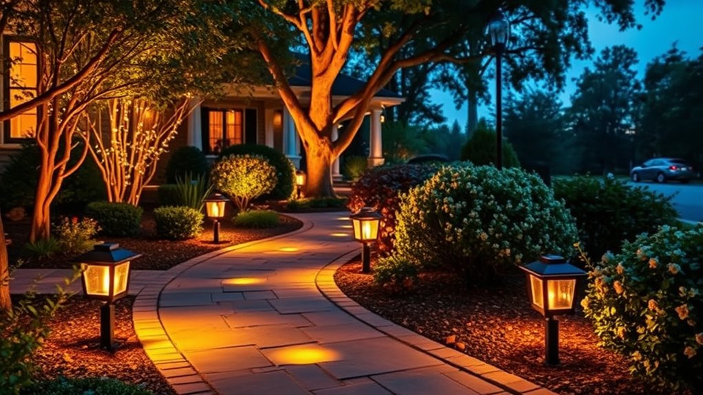 Front Yard Lighting: Path Markers and Effects 4 outdoor front yard lighting ideas
