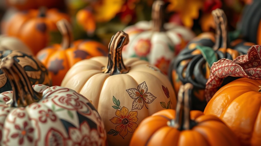 No-Carve Pumpkins: Paint, Decoupage, and Wraps 7 pumpkin preservation and display