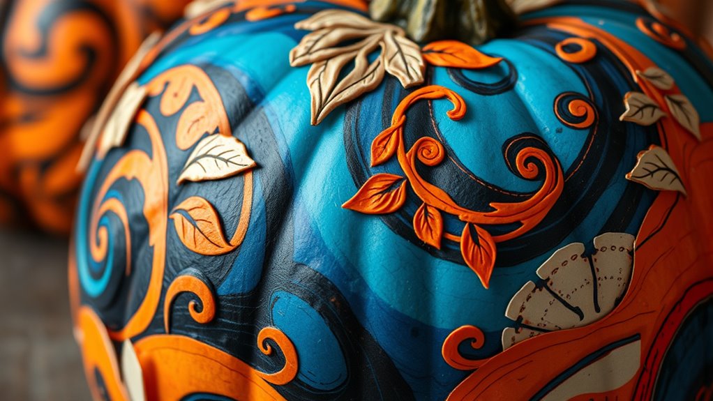 No-Carve Pumpkins: Paint, Decoupage, and Wraps 5 pumpkin wrapping and texturing