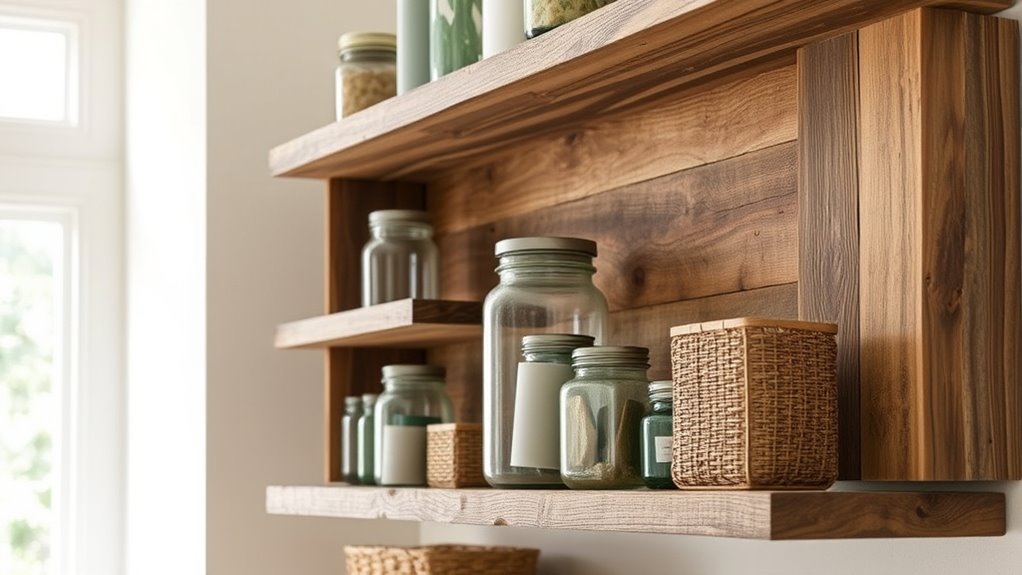 reclaimed wood shelf building