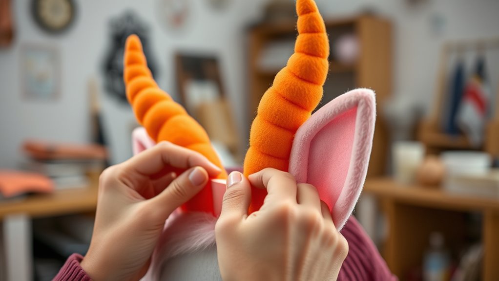 Building Foam Horns and Ears 7 secure align bond test