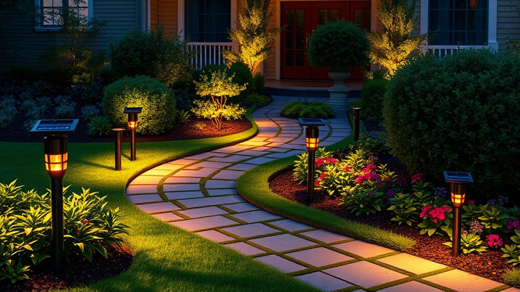 Front Yard Lighting: Path Markers and Effects 6 solar led energy efficiency