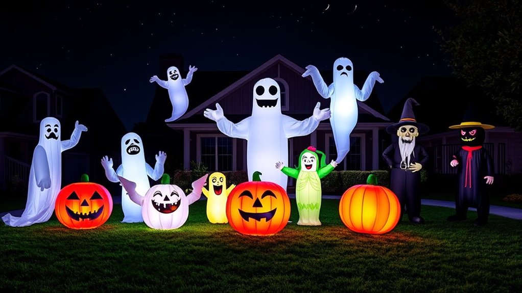 spooky bright inflatable decor