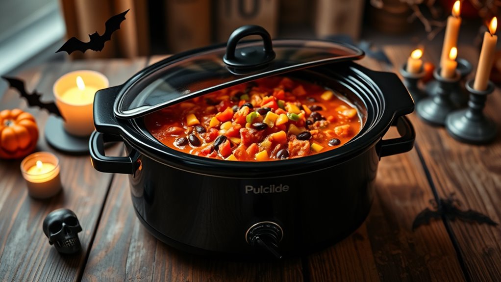 spooky hearty vegetarian chili