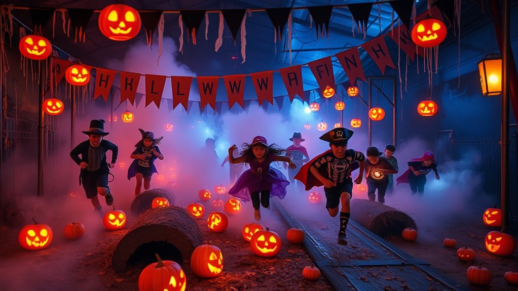 spooky race and obstacle activities